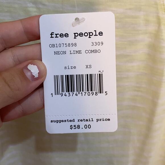 NWT free people neon line combo women’s top - Picture 8 of 8